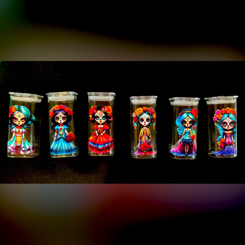 Set of 6 Muerta hand made drinking glasses